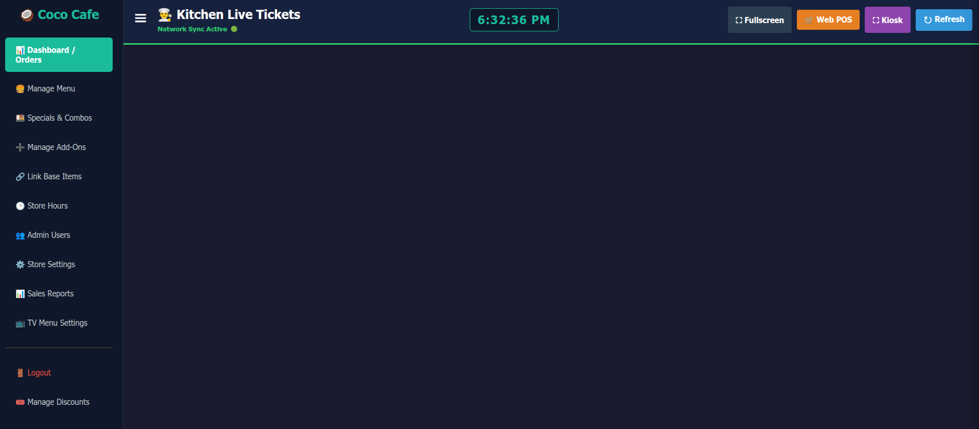 Coco Cafe Interface